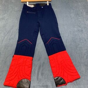 Profile Snow Pants Youth 12 Navy Blue Orange Colorblock Regular Fit Ankle Zip